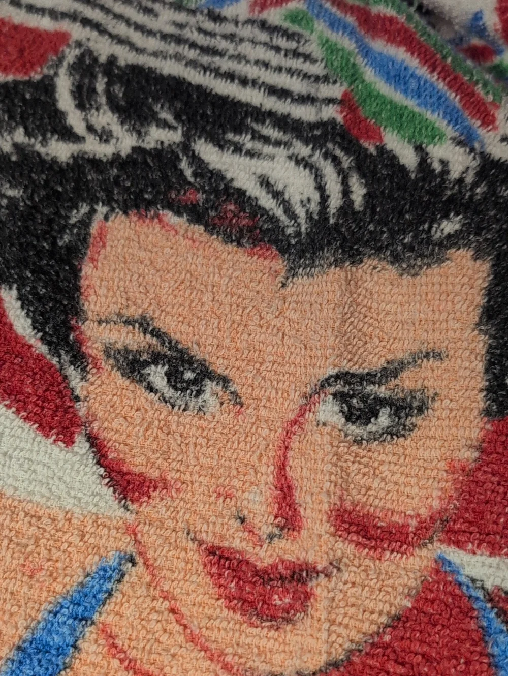Vintage Terry Originals Beach Towel Pin Up Girl Retro Swimsuit Graphic USA Made